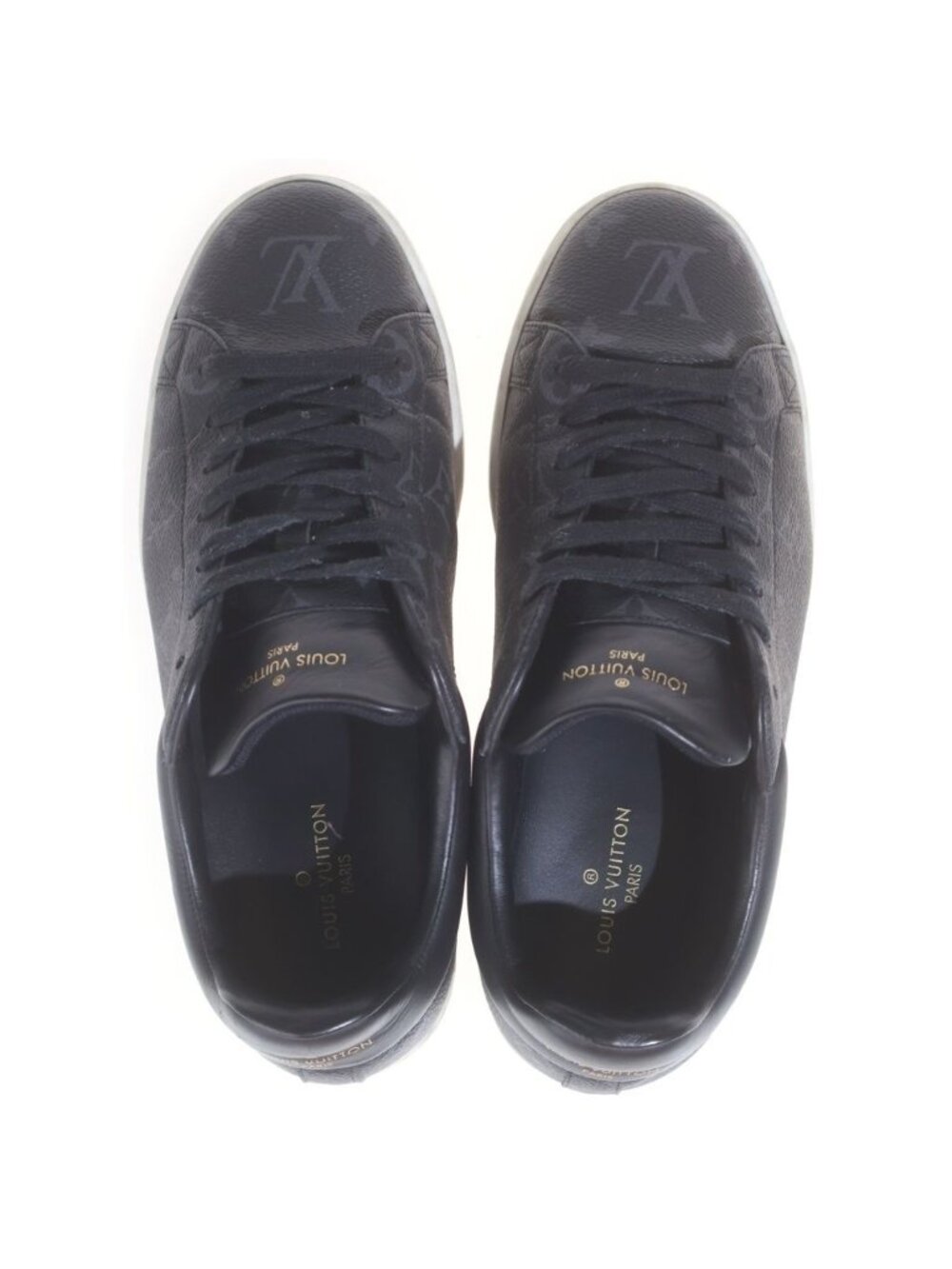 Louis Vuitton Luxembourg Line Monogram Eclipse Lace Up Sneakers Black - Picture 4 of 6